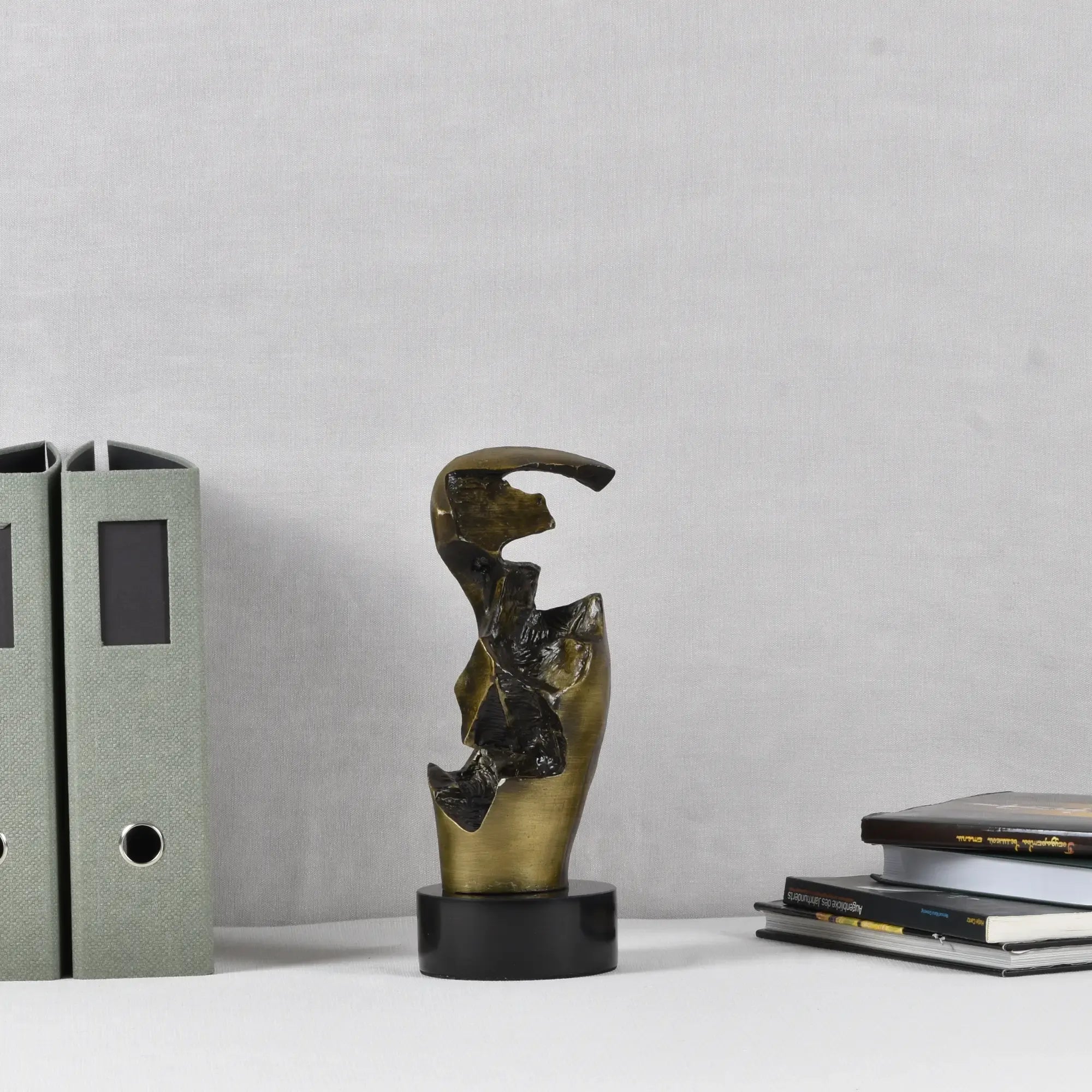 Stahlfigur - Moderne Metallskulptur - Abstraktes Deko-Objekt goldene Skulptur Eclipse