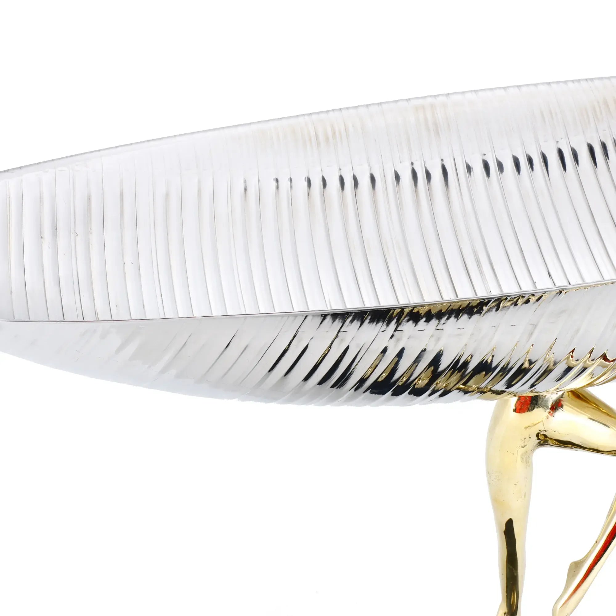 Messingschale - auf Goldfuß - Designer - Dekoschale auf Damenbeinen Eterna Grace