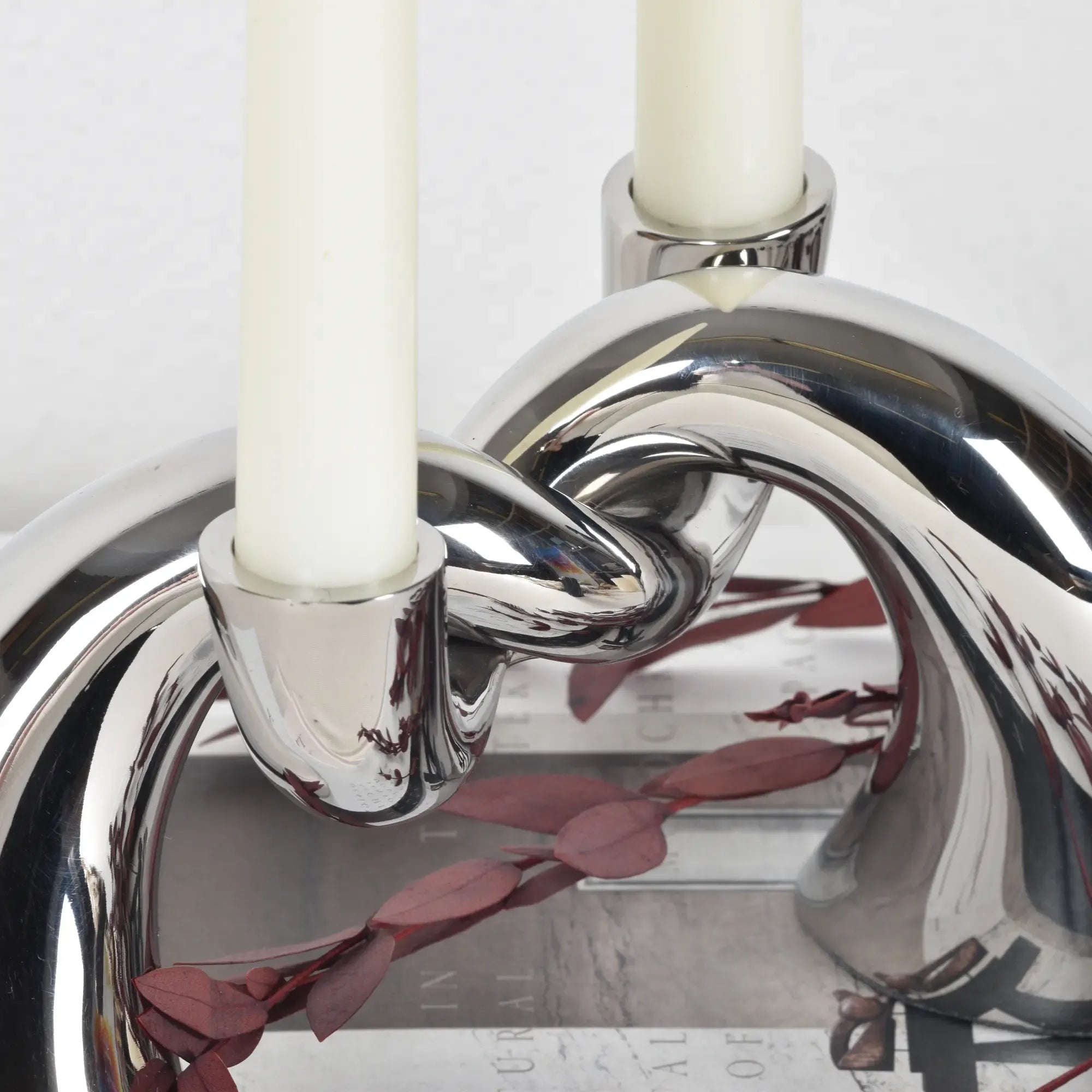 Kerzenständer - Knotendesign - Zweiarmiger Kerzenhalter Glänzender Dekokerzenständer Twist Default Title