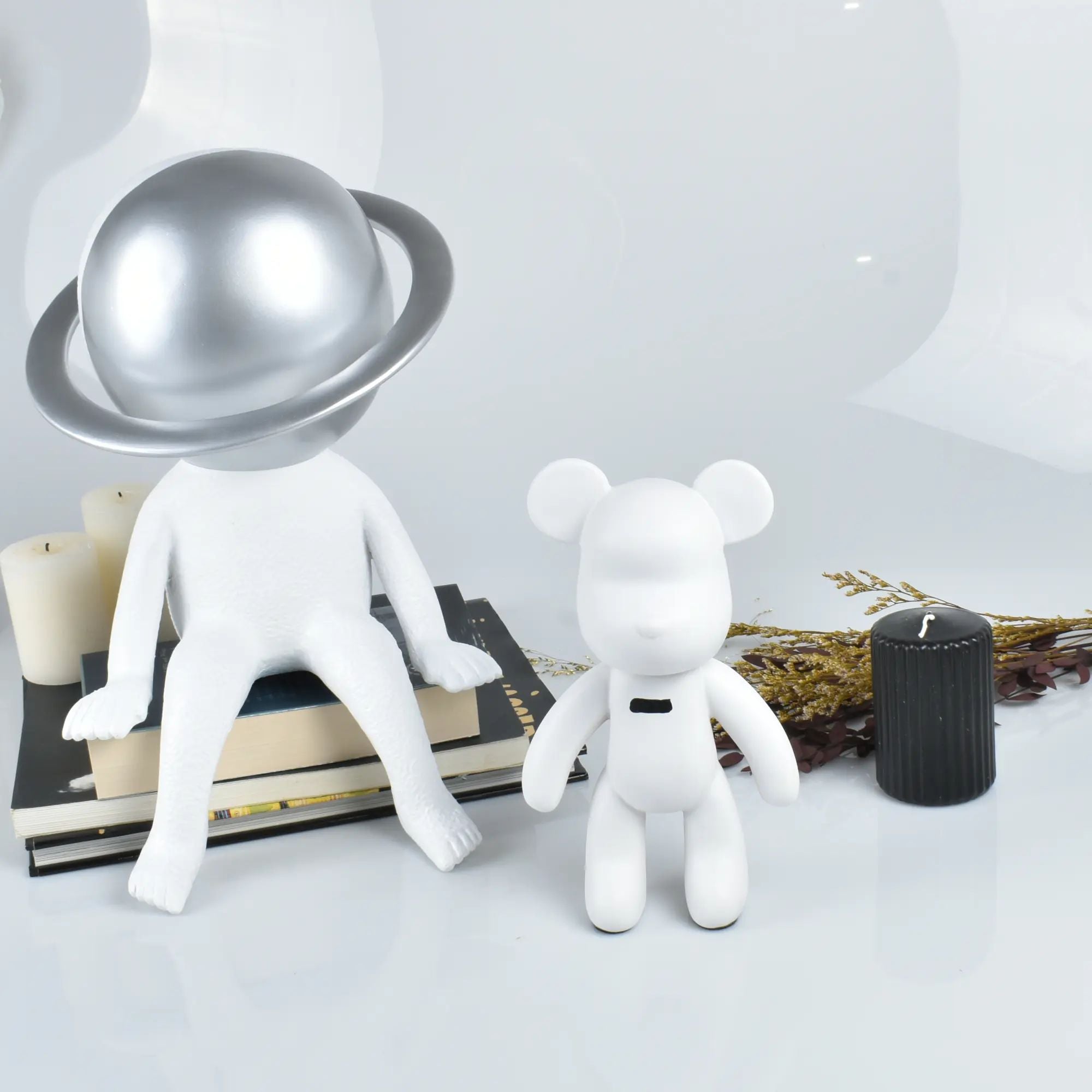Tierfigur - bearbrickdesign - Dekobär groß Bärenskulptur Urban-Bear Weiß