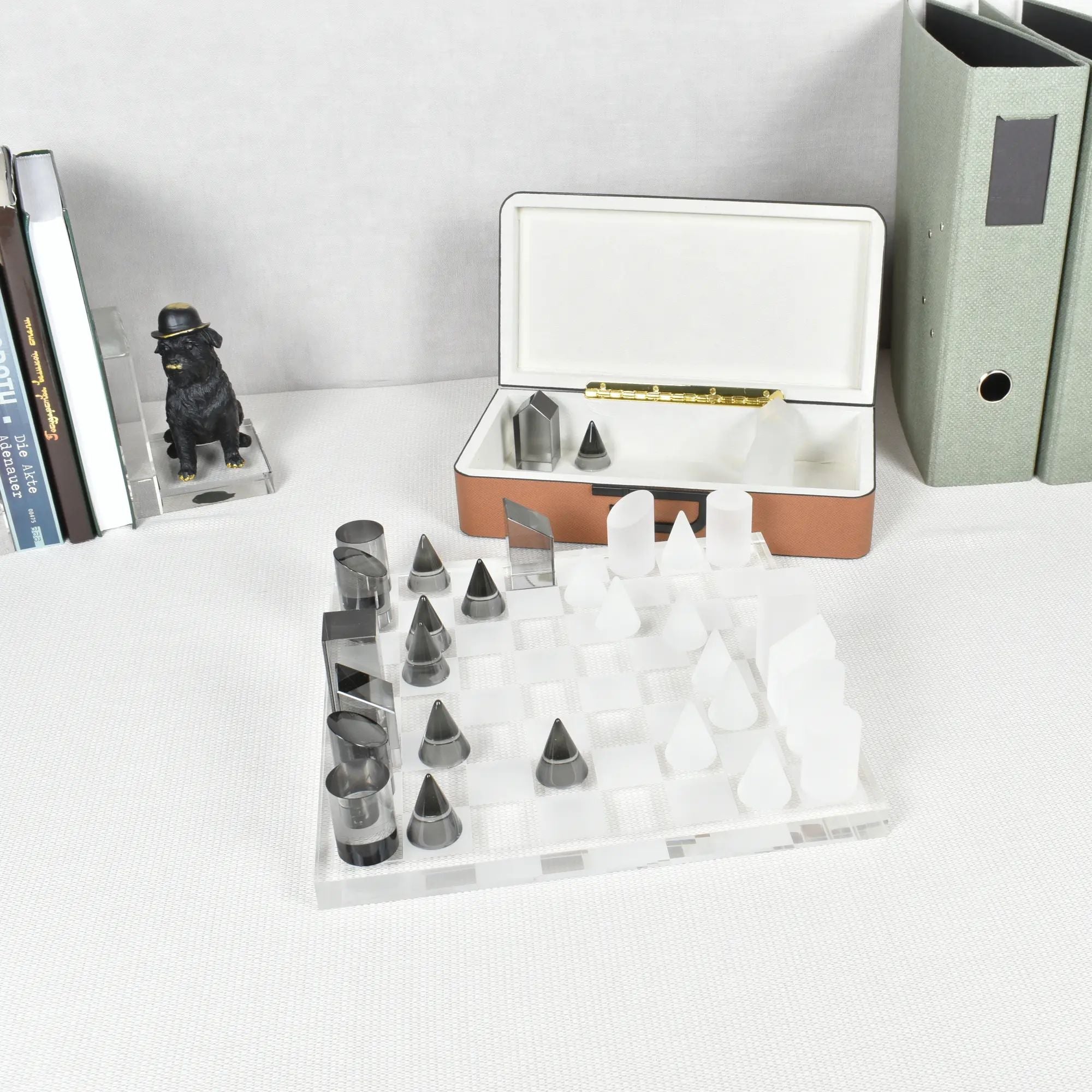 Schachspiel - aus Kristall und Acryl - Modernes Schachspiel edles Glas-Tischspiel Kristall Luxe Default Title