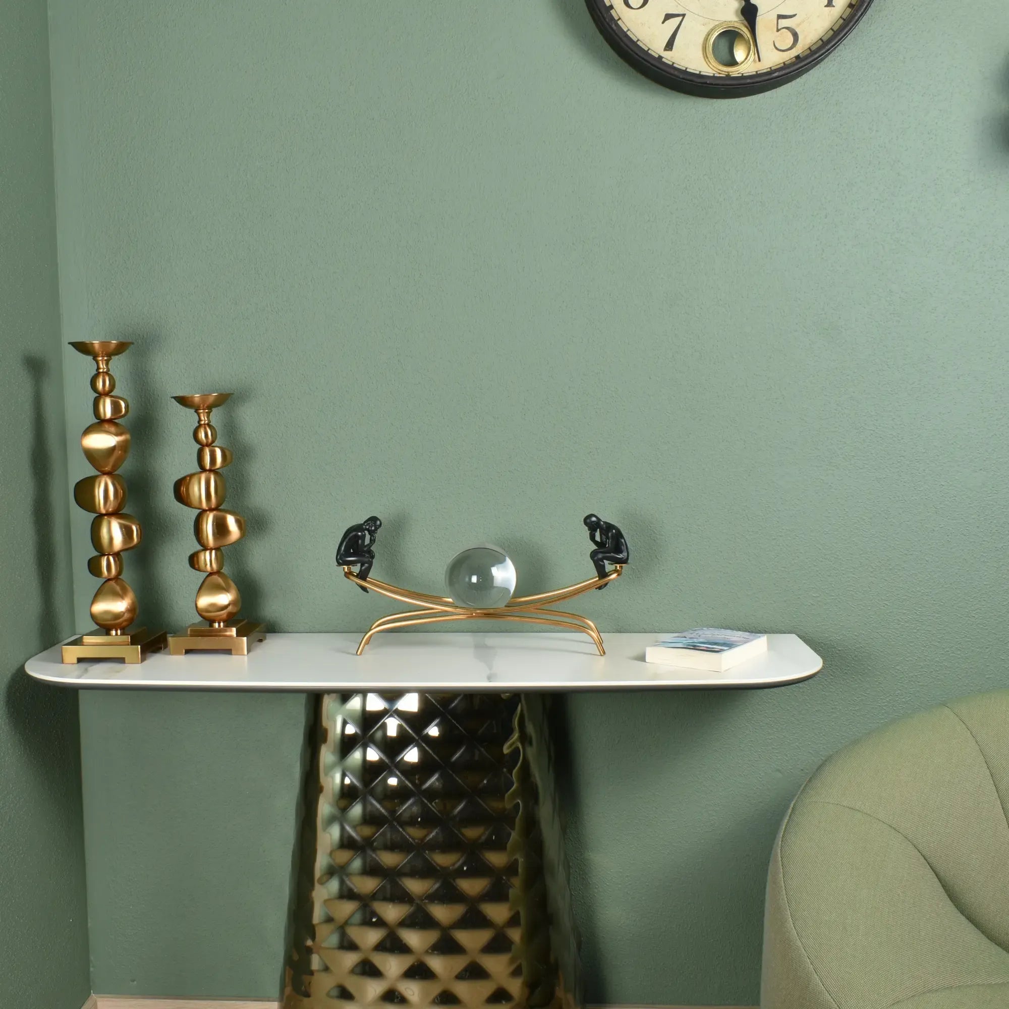 Kerzenständer - Gold Rund - Design Dekorativer Kerzenhalter CantoGold Groß