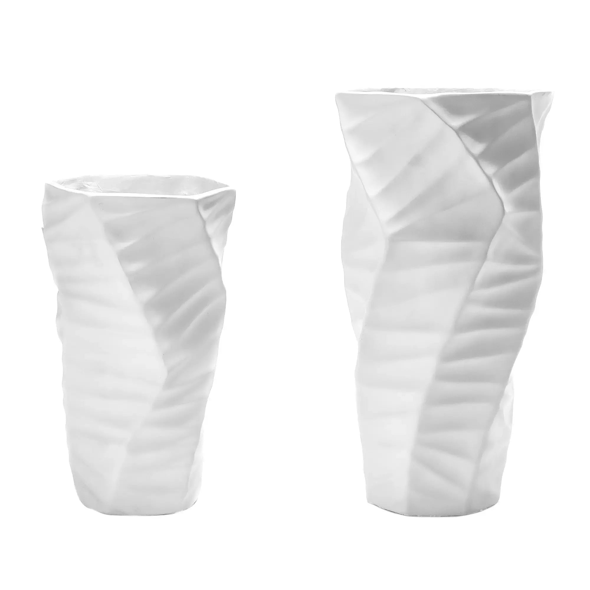 Tischvase - Keramikoptik - Große Standvase Struktur Wellenvase Vasi Duo