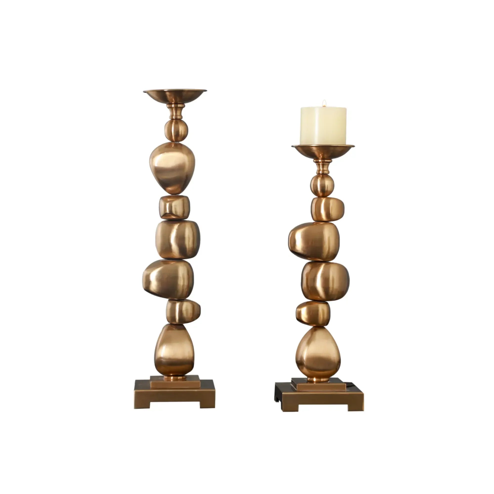 Kerzenständer - Gold Rund - Design Dekorativer Kerzenhalter CantoGold