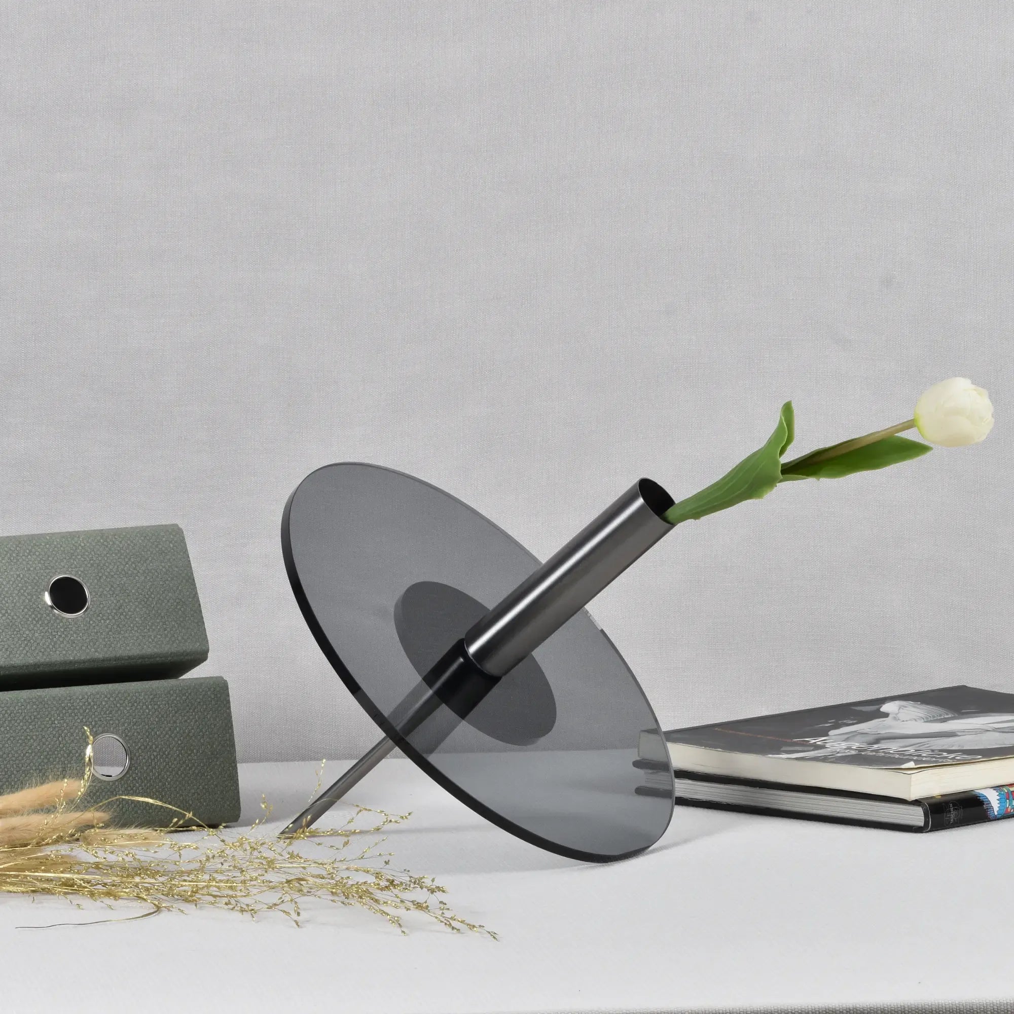 Dekovase - Moderne Design Vase mit Metallständer - Kreiselvaso Giro Default Title