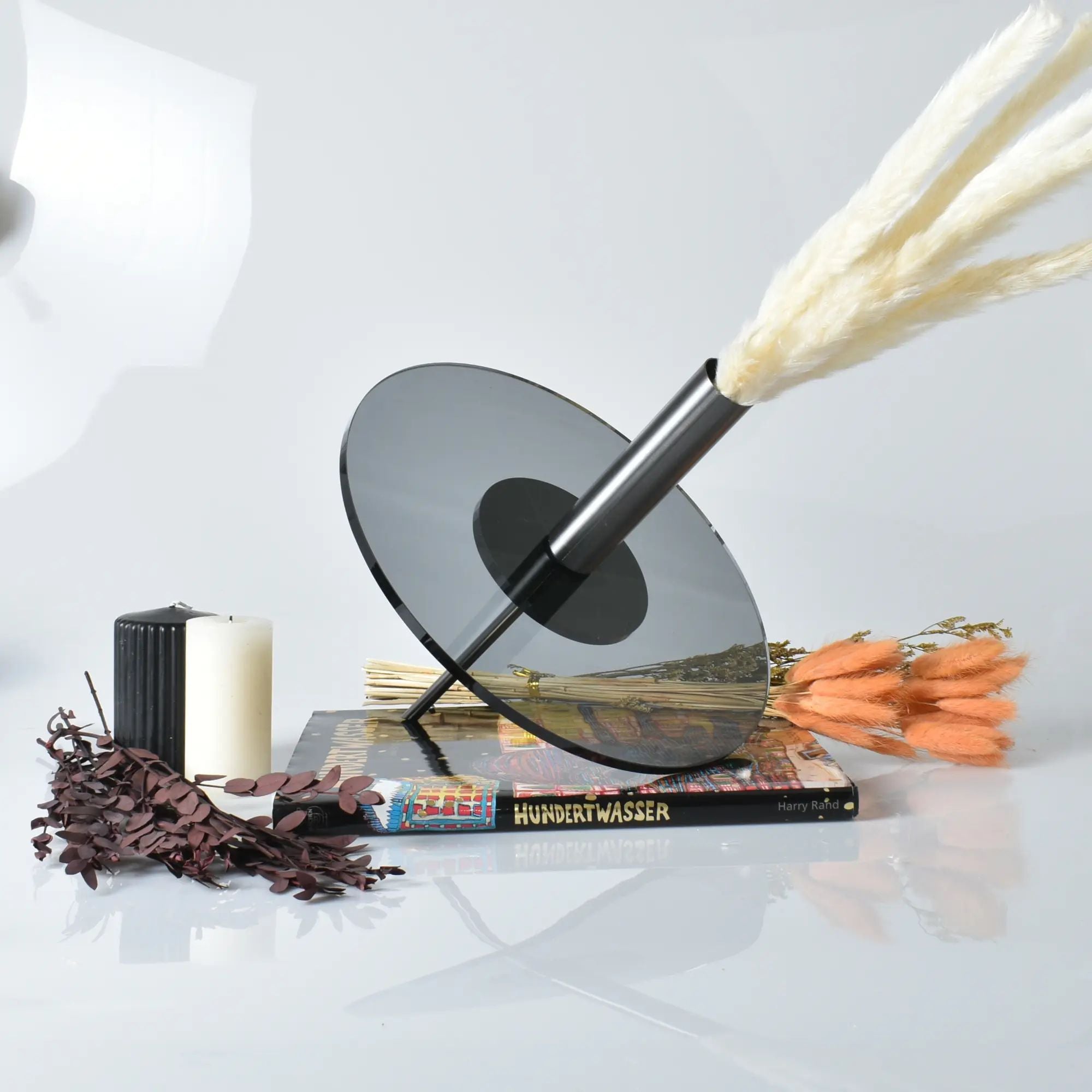 Dekovase - Moderne Design Vase mit Metallständer - Kreiselvaso Giro Default Title