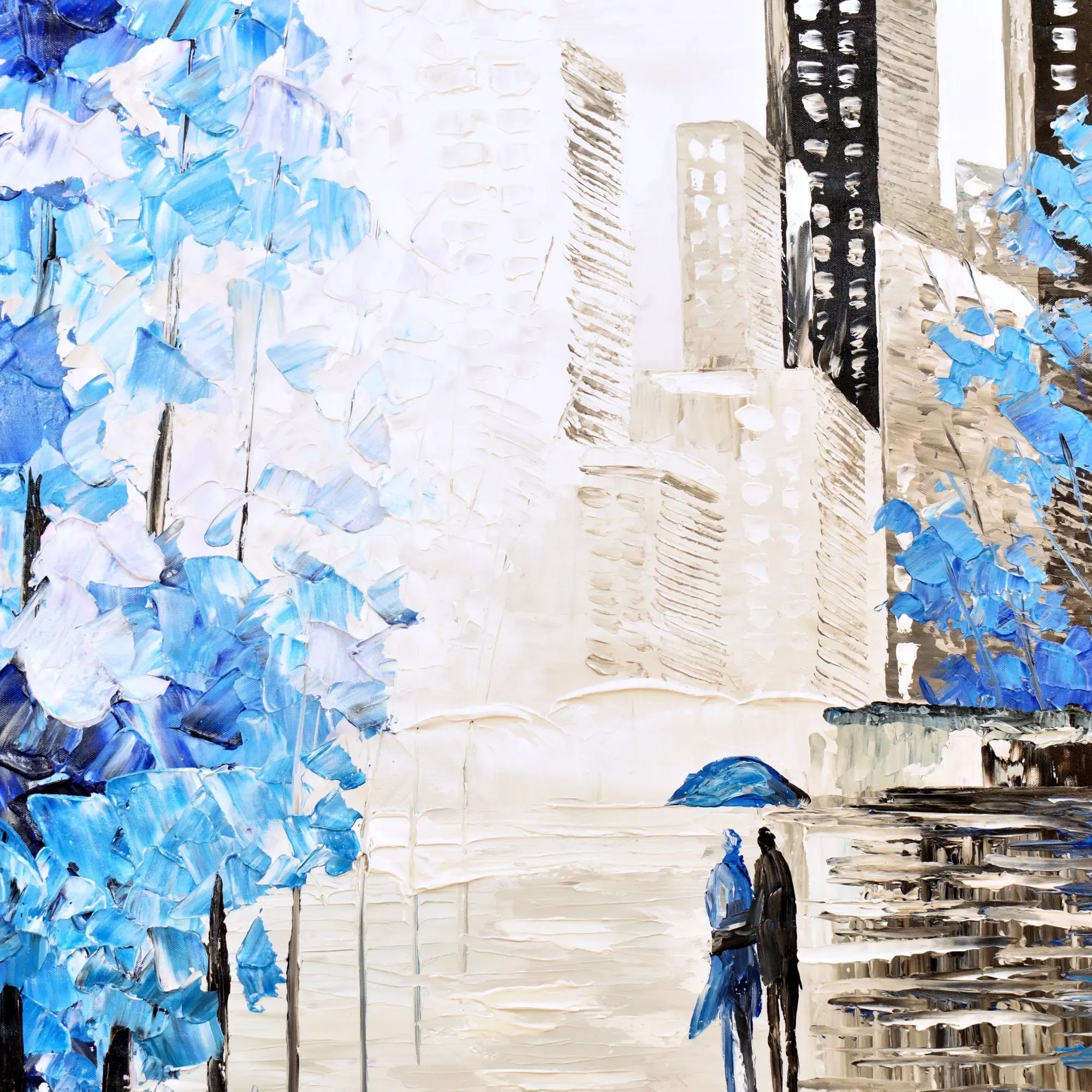 Großes Gemälde - Blauer Spaziergang