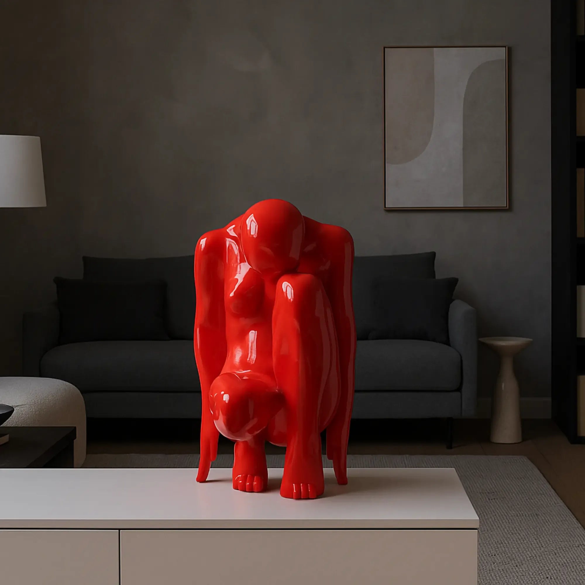 Frauenfigur - Frauenfigur Abstrakte Hochglanz Statue Figura Rubra Default Title