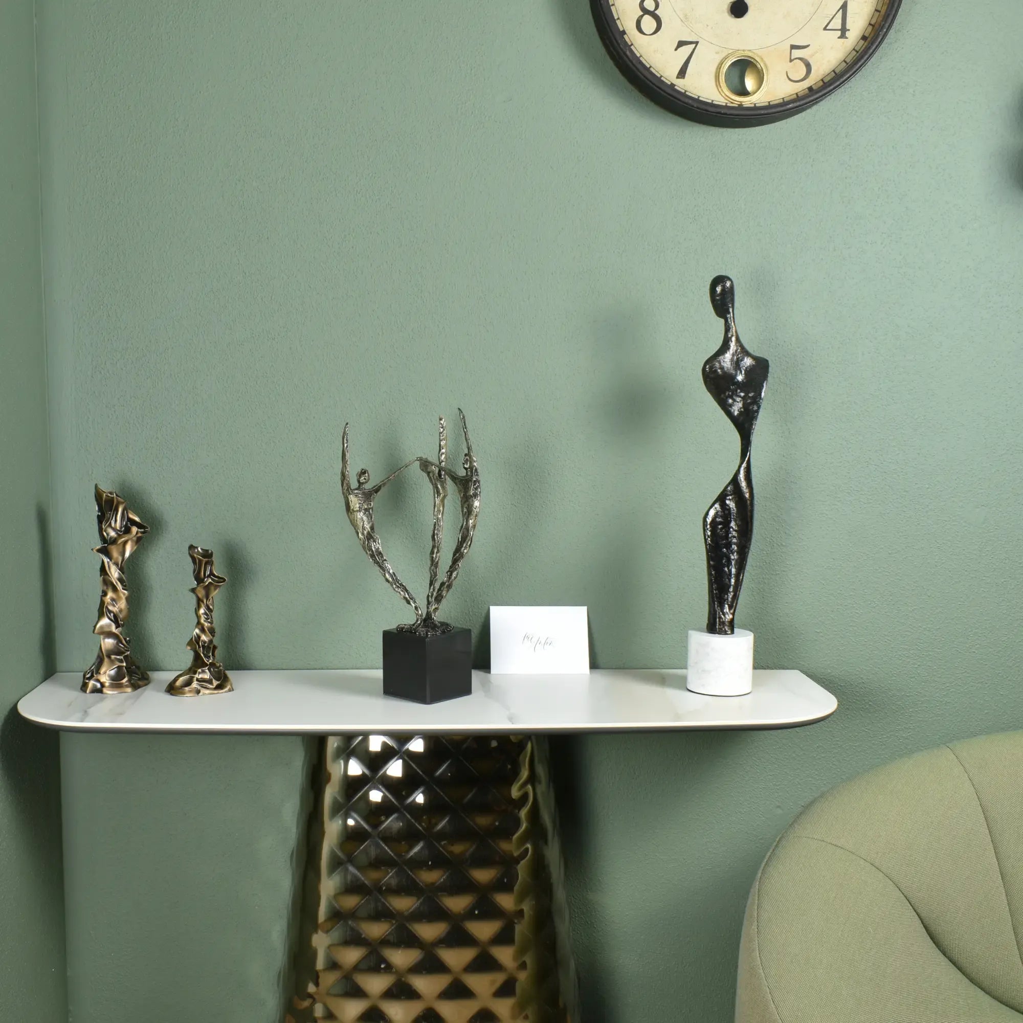 Kerzenständer - verdrehte moderne Form - Sokrates Design Kerzenhalter Stavro Bronze-Groß