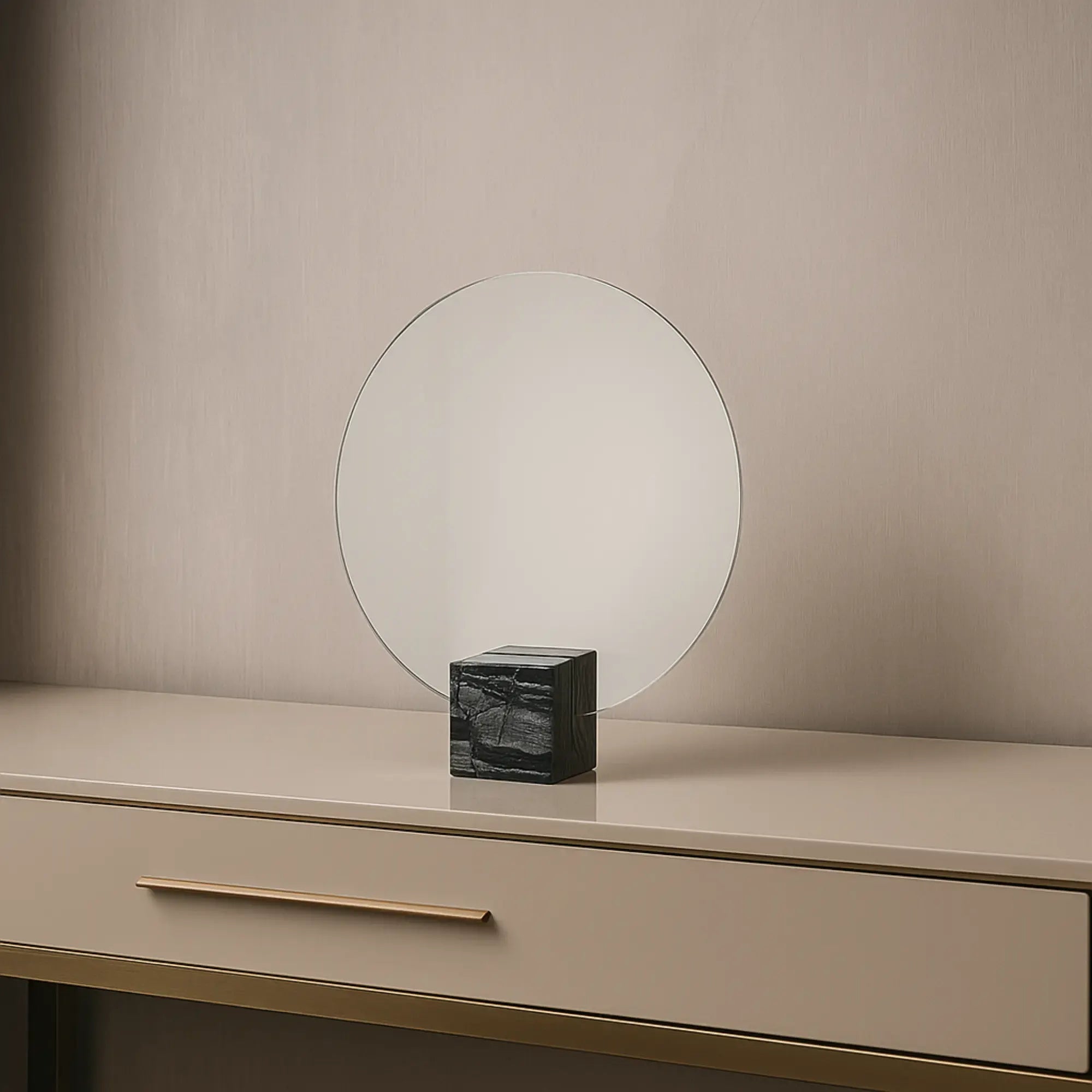 Tischspiegel - mit Marmorständer - Tischkosmetikspiegel Emerveillé