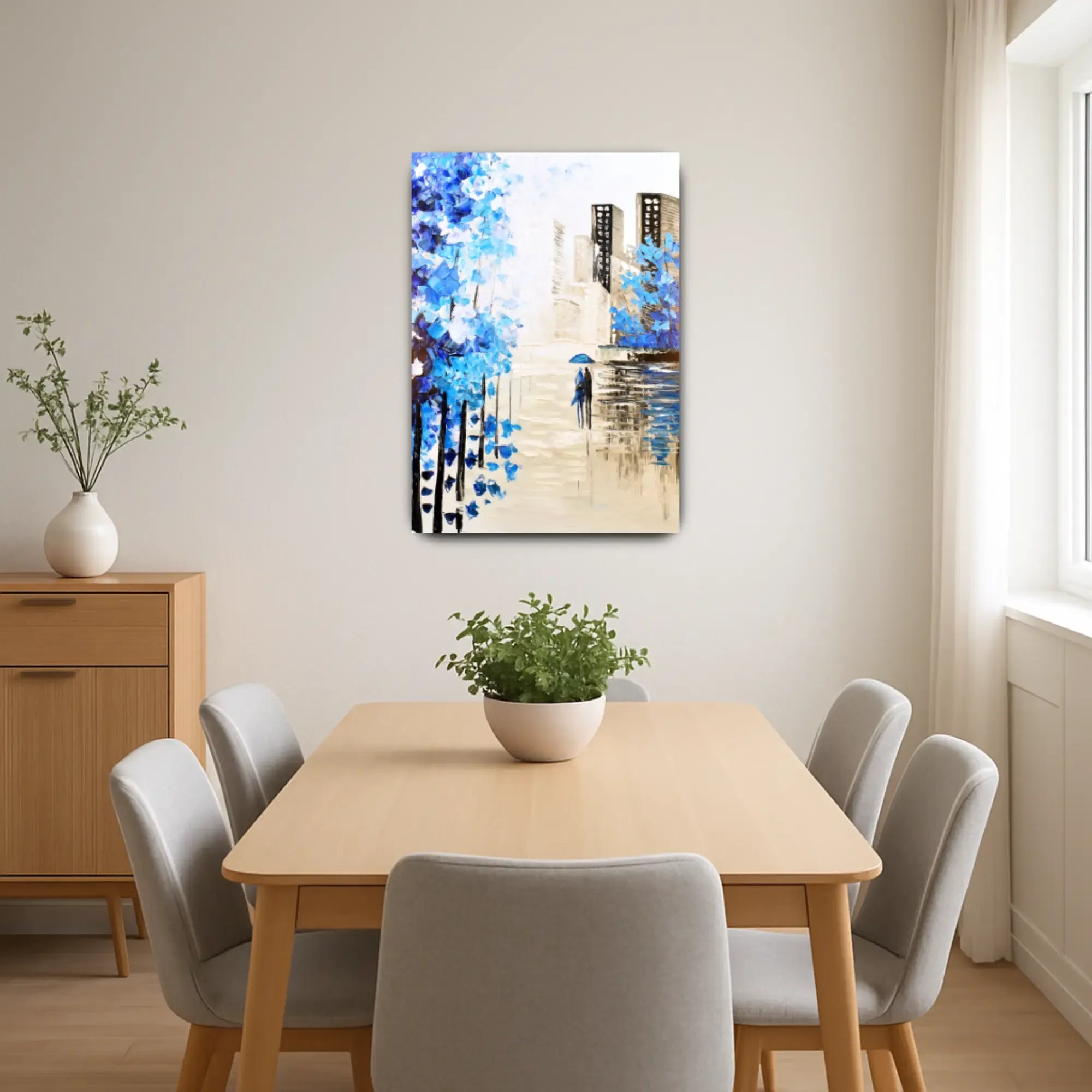 Großes Gemälde - Blauer Spaziergang