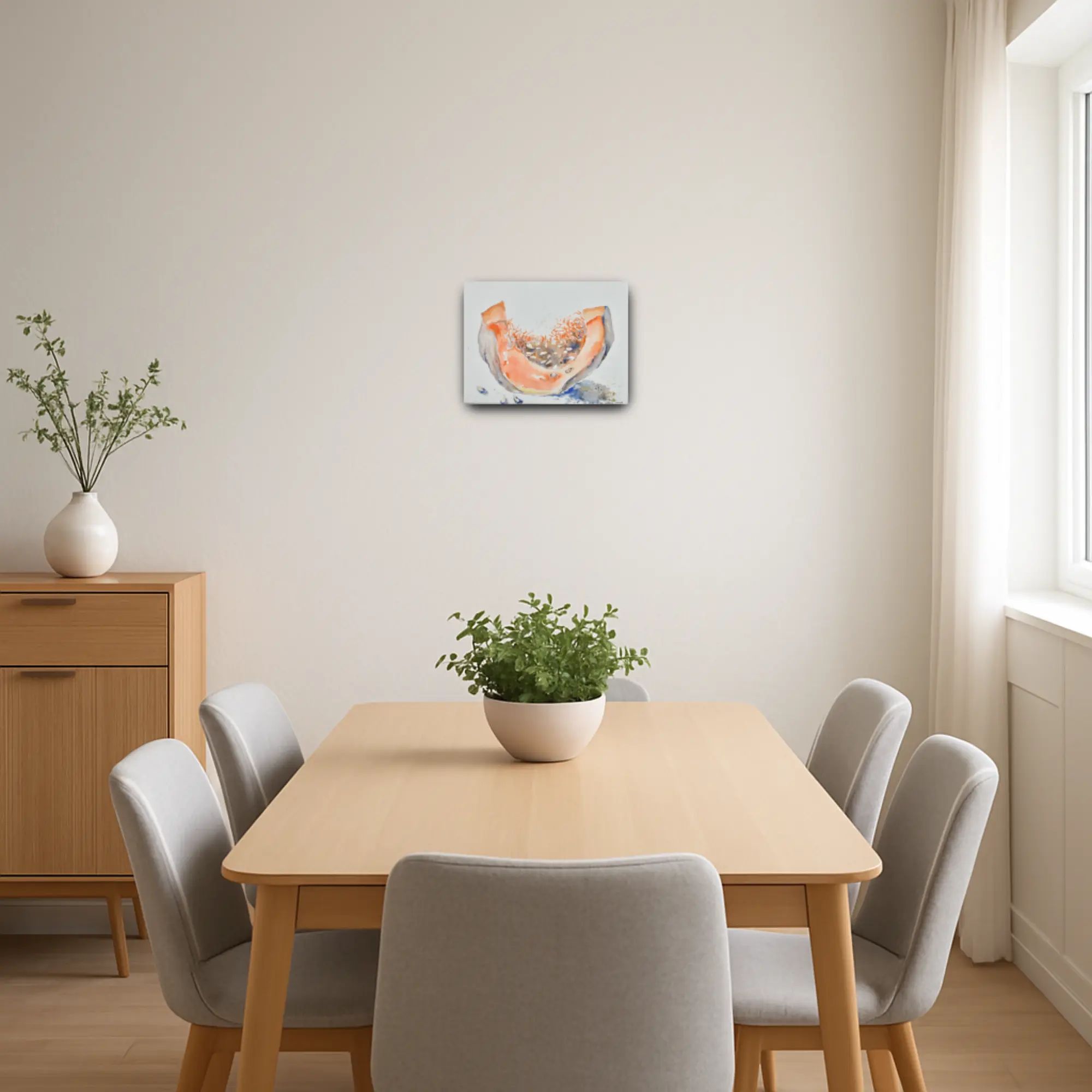 Großes Aquarellbild - Original-Gemälde Naturstudie Cucurbita Éternelle small