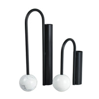 Tischvase - mit Marmor Kugelfuß - Schöne Edelstahlvase Dekorative Standvase Orb Balance