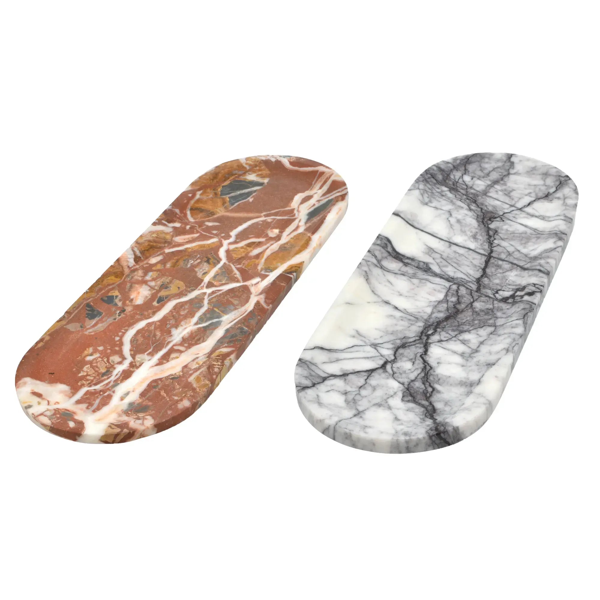 Tablett - aus Marmor - Serviertablett Dekotablett Nero Rot