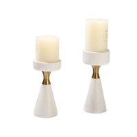 Kerzenständer - für Blockkerzen - Marmor-Kerzenhatler mit Goldakzent modern Tischdeko Lumière