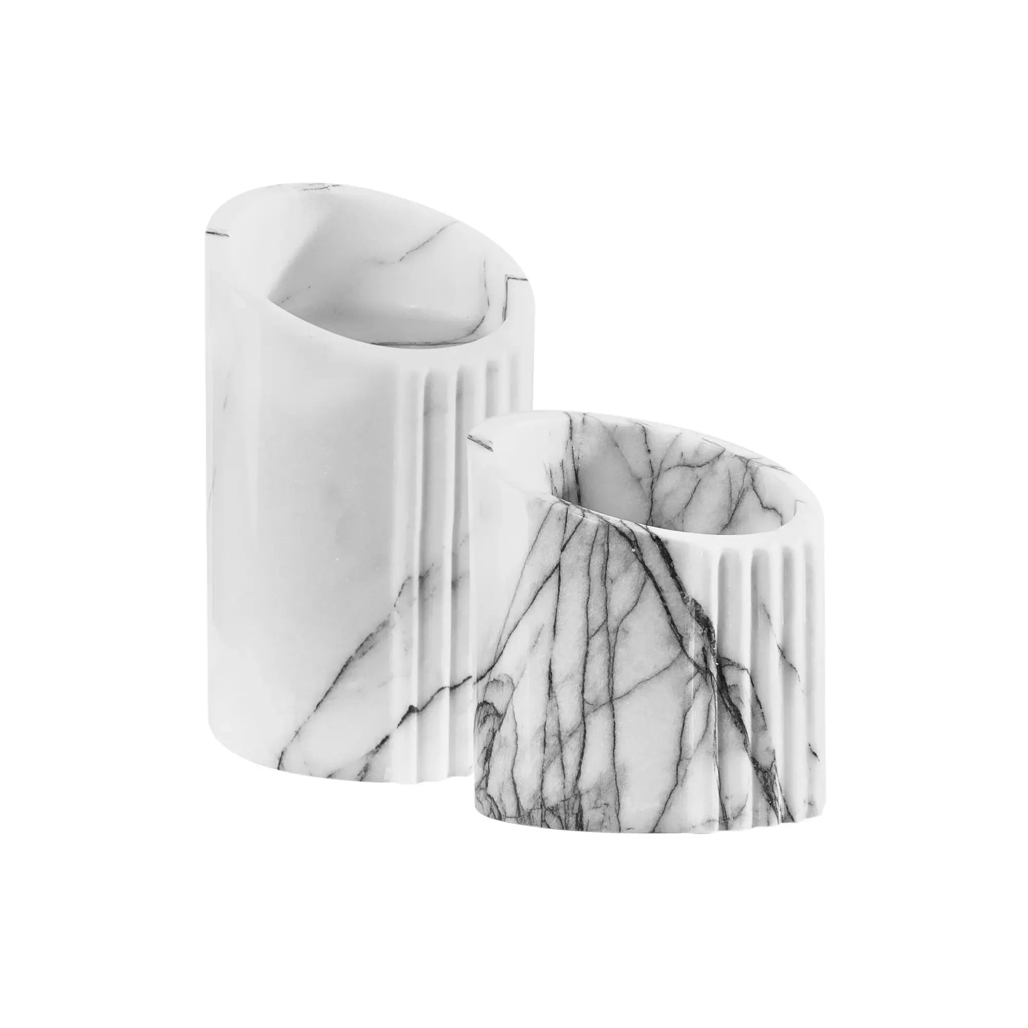 Kerzenhalter - aus Marmor - Kerzenständer rund Dekoratives Kerzenleuchter Crest Groß