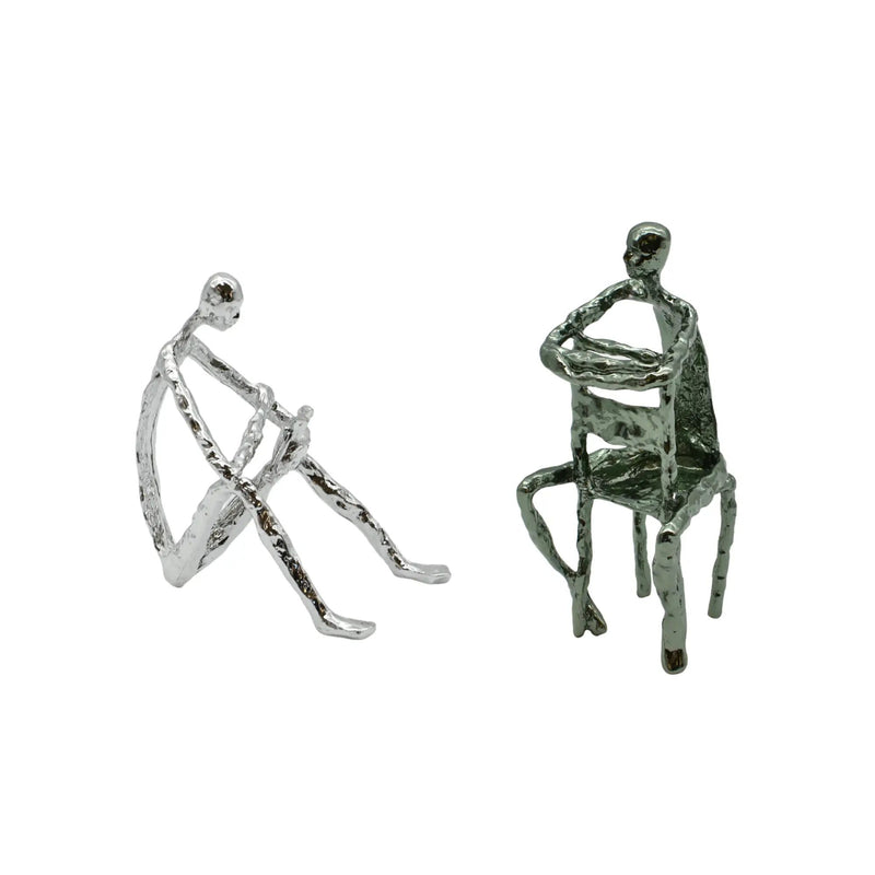 Denkerfigur - Abstrakte Skulptur filigrane Sitzfigur Cogito Nova