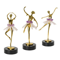 Dekofigur Ballerina – Edle Tänzerin Skulptur stehend – Regal Dekoobjekt in Gold