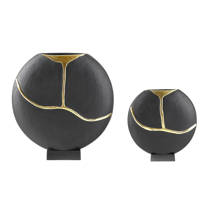 Kintsugi-Vase - Ovale-Flache - Designer Dekovase Bosfor