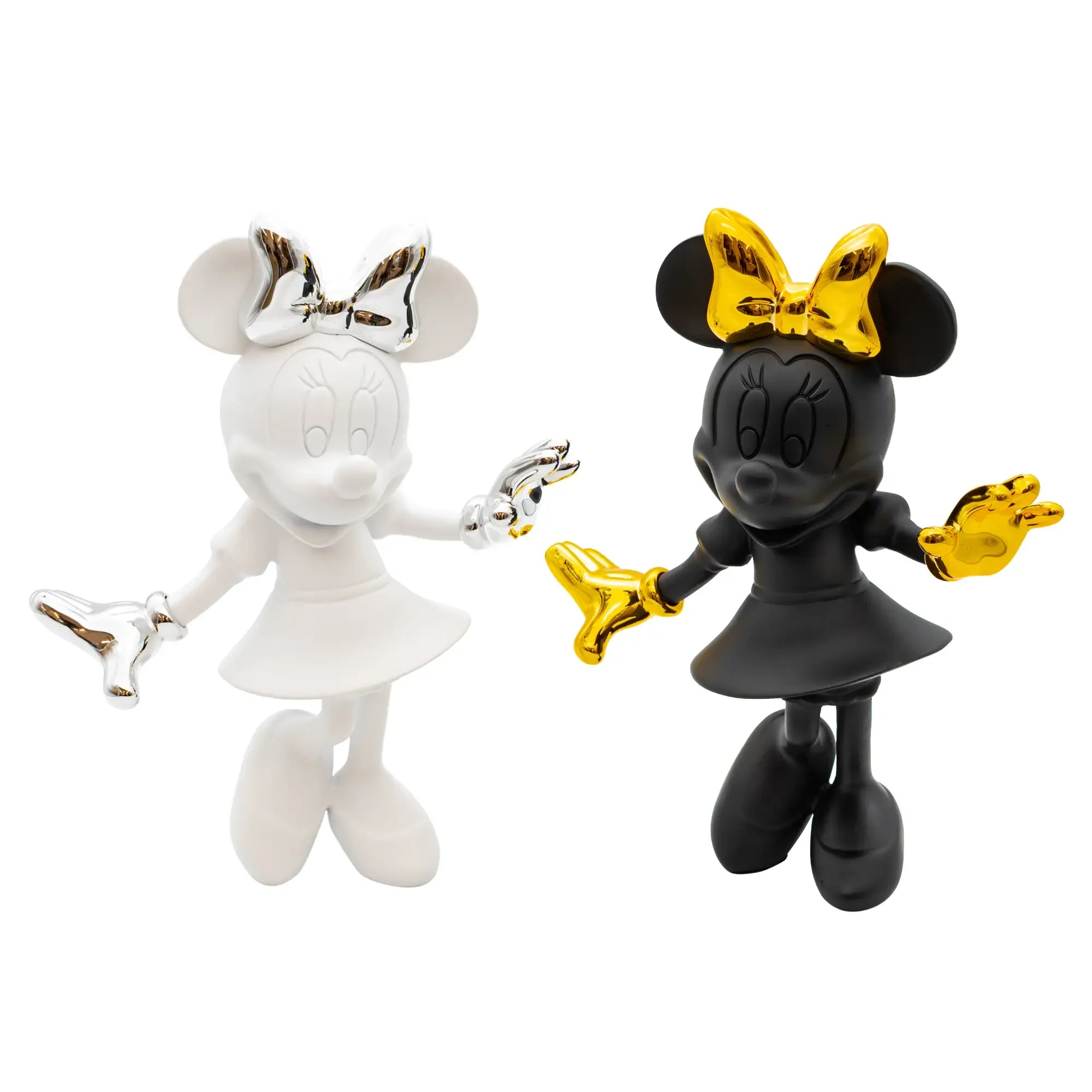 Zeichentrickfigur - Lachende Goldene Minnie Maus Sammlerstück - wel.Minnie Mouse Schwarz-Stehend