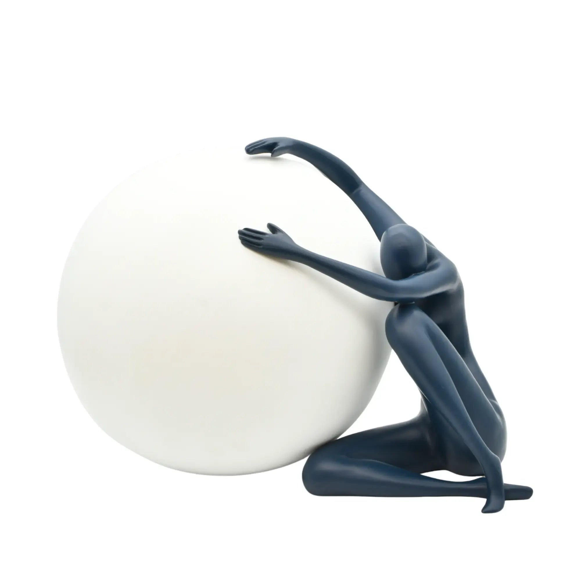 Dekofigur - Abstrakte Skulptur Statement-Figur Sisyphos Orbis Blau