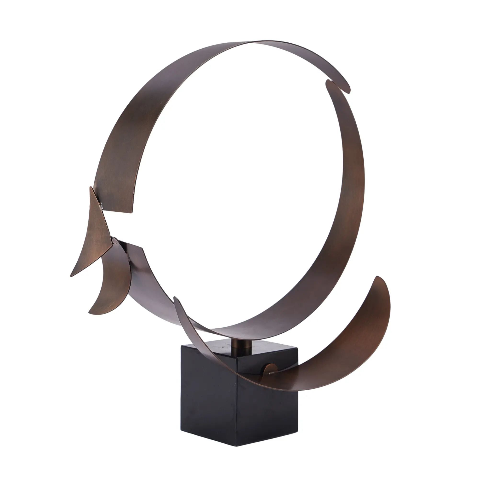 Dekoobjekt - Moderne Designskulptur aus Metall - Skulptur Avantgardistische Ringskulptur Orbis Æternis Default Title