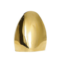 Edelstahlvase - goldglänzend - Tischvase oval edle Dekorationvase Calcolo