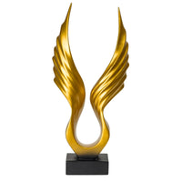 Dekoskulptur - flügelartige Form - Dekofigur pokalähnliche Statue Flügel