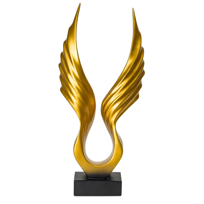 Dekoskulptur - flügelartige Form - Dekofigur pokalähnliche Statue Flügel