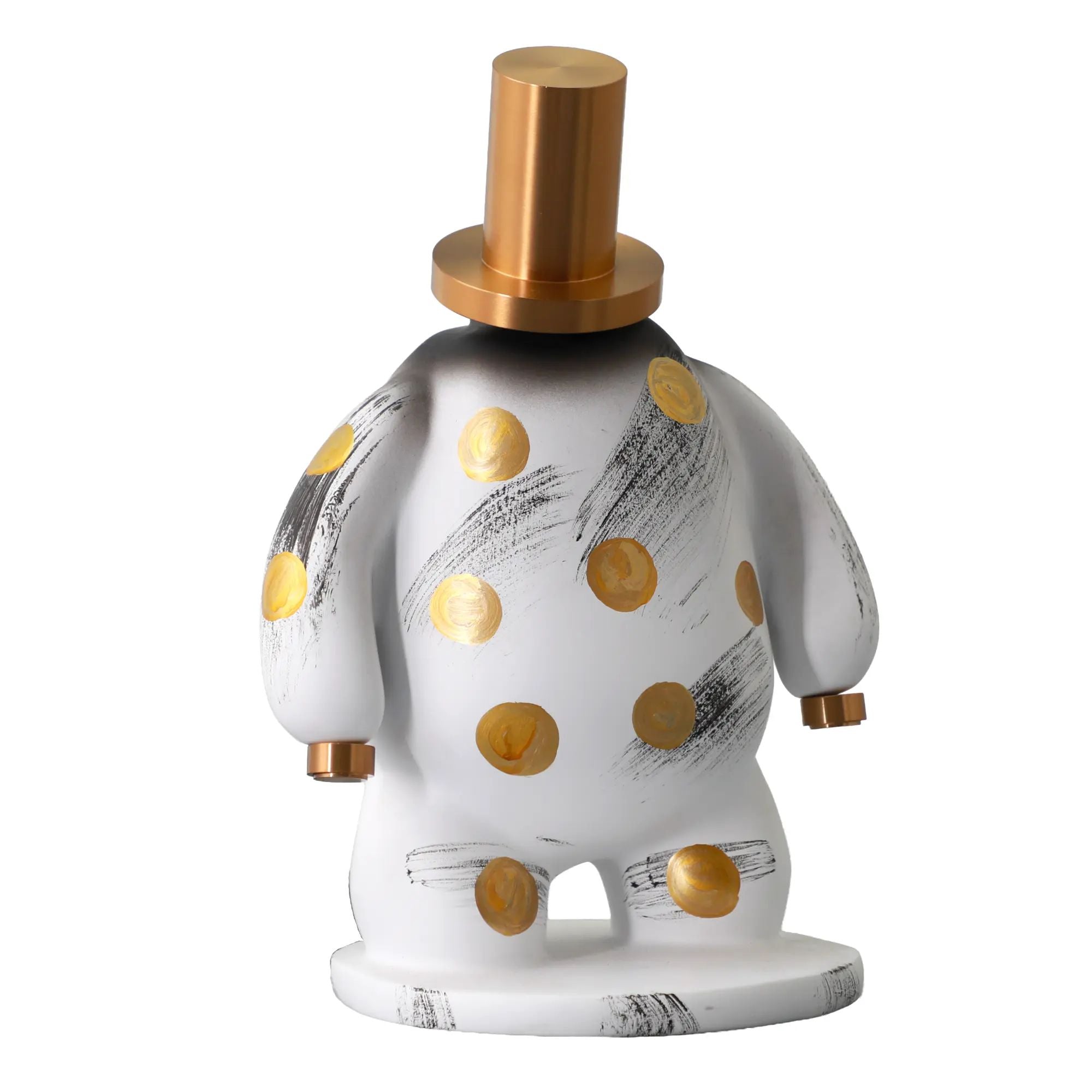 Dekofigur - Designer Pop-Art Skulptur - Skulptur Verspieltes Pop-Design Orbis Aurum Weiß-Gold