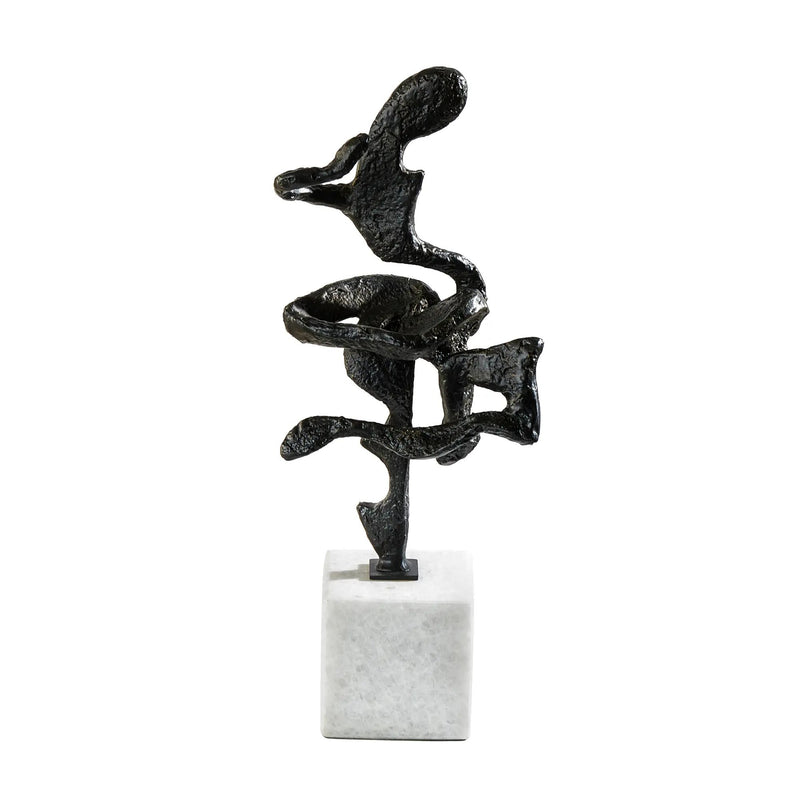 Salsafigur - auf Marmorfuß - Deko-Objekt edle Stahlskulptur Salsa