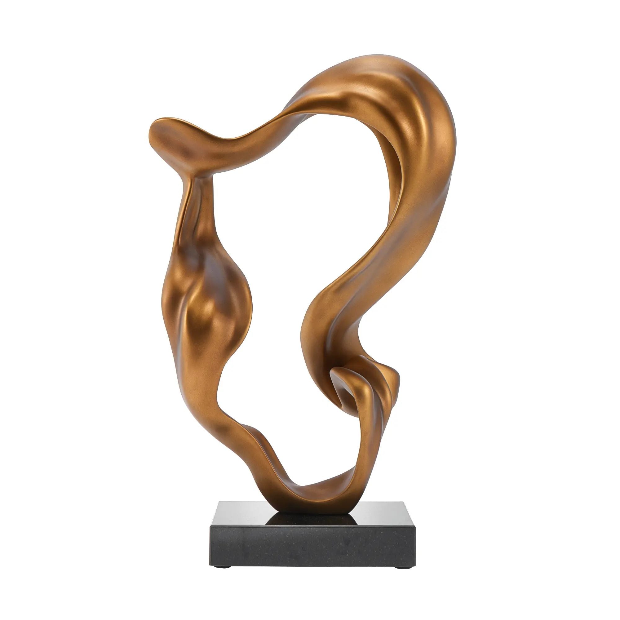 Dekoskulptur - bronzeoptik auf Gestell - Abstrakes Deko-Objekt Kunstfigur Fluido Antico Default Title