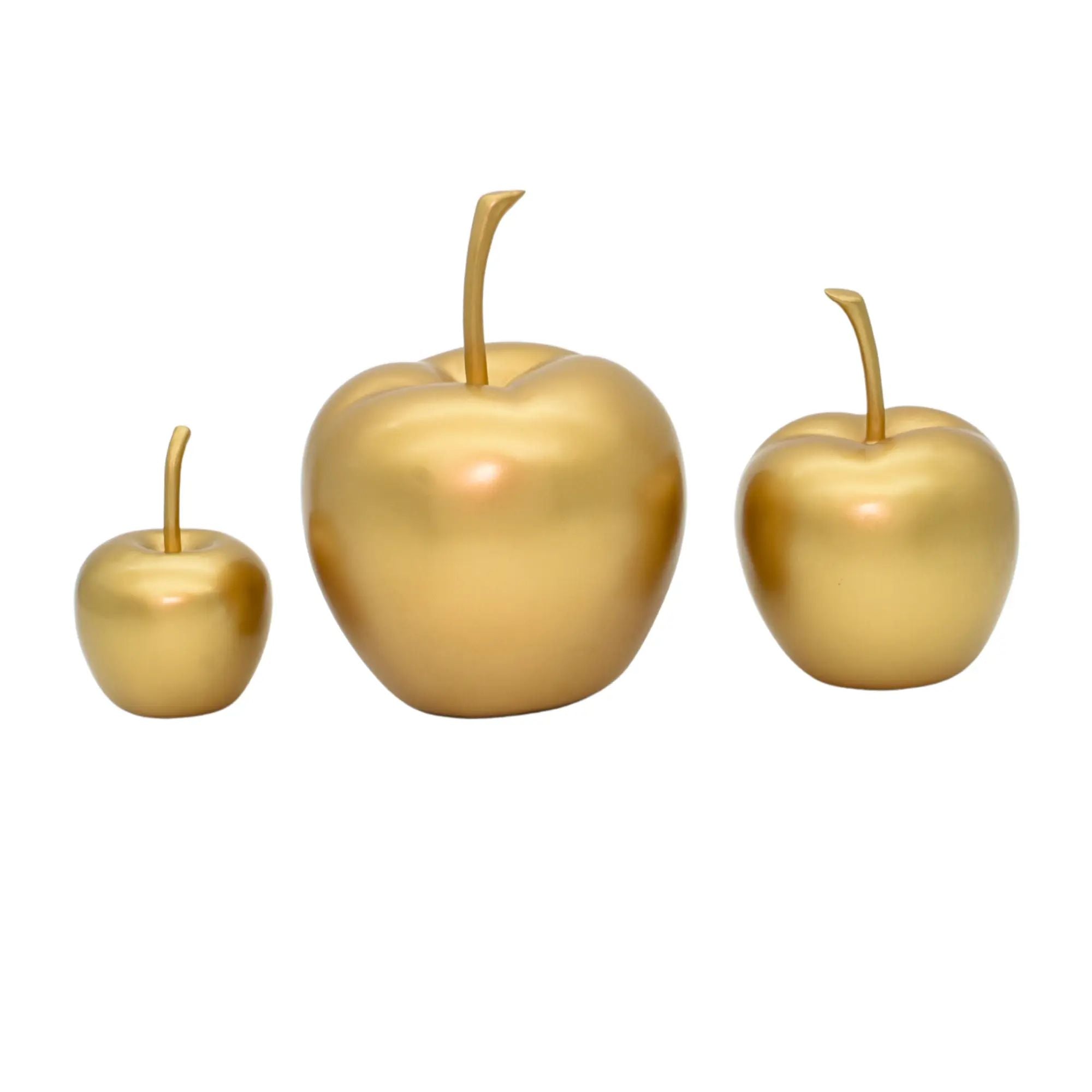 Dekoobjekt - Goldene Apfelfigur SET - Skulpturale Tischdeko Goldapfel-Set Pomme d’Or Default Title