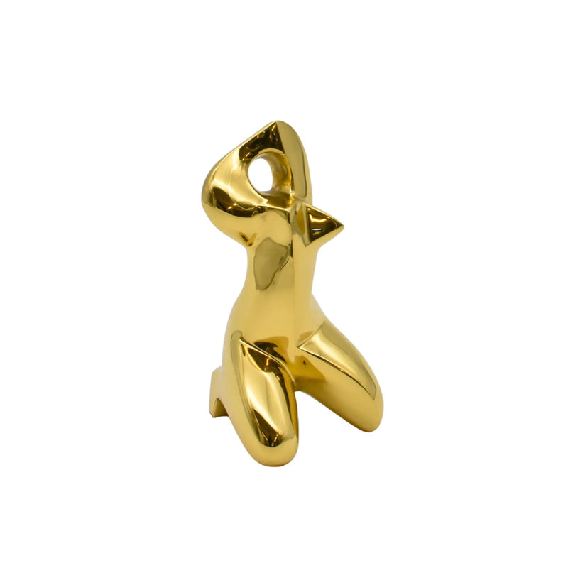 Dekofigur - Abstrakte Skulptur glänzende biomorphe Figur Danseuse Aurea