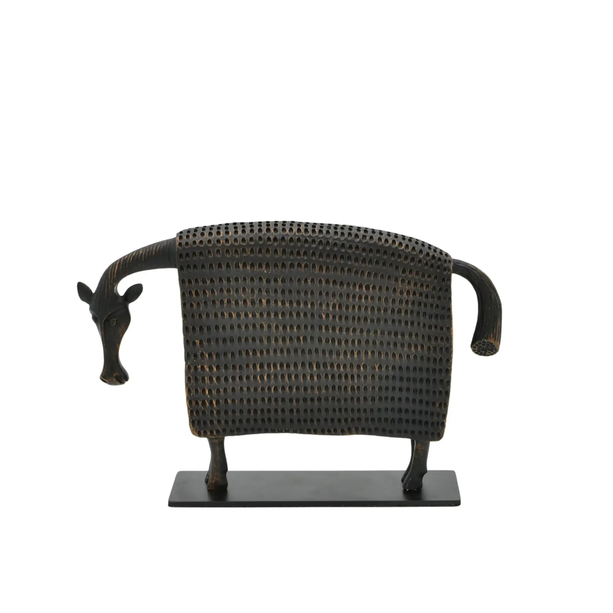 Tierfigur - gusseisenoptik - Metallskulptur Kuh Abstraktes Deko-Objekt Mucca Default Title