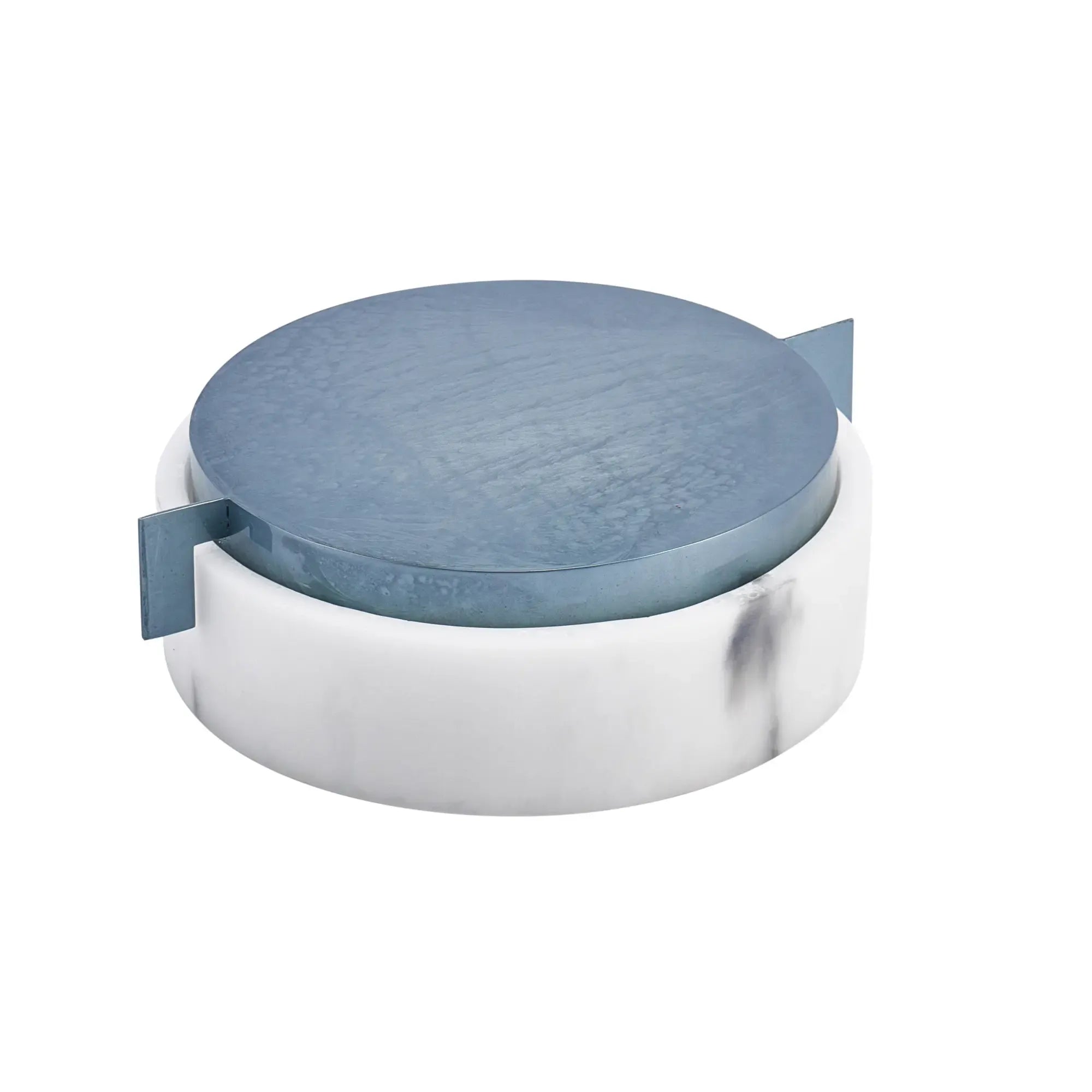 Aufbewahrungsbox - mit Deckel rund - Marmoroptik Ablage Aufbewahrungsdose Badezimmer Horizon Horizon 3