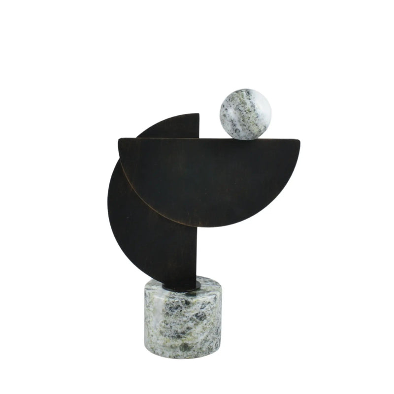 Dekoobjekt - geometirsch - Design Skulptur für Wohnzimmer Regal-Deko Géométrique Bronze