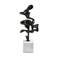 Salsafigur - auf Marmorfuß - Deko-Objekt edle Stahlskulptur Salsa