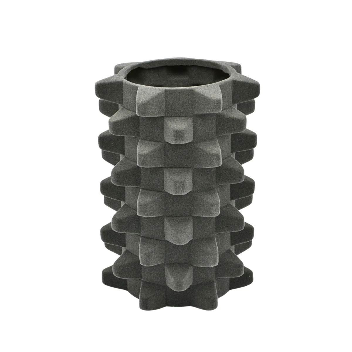Dekovase - Designer Vase mit Struktur - Skulpturale Designvase mit Samtstruktur Velours Acantha