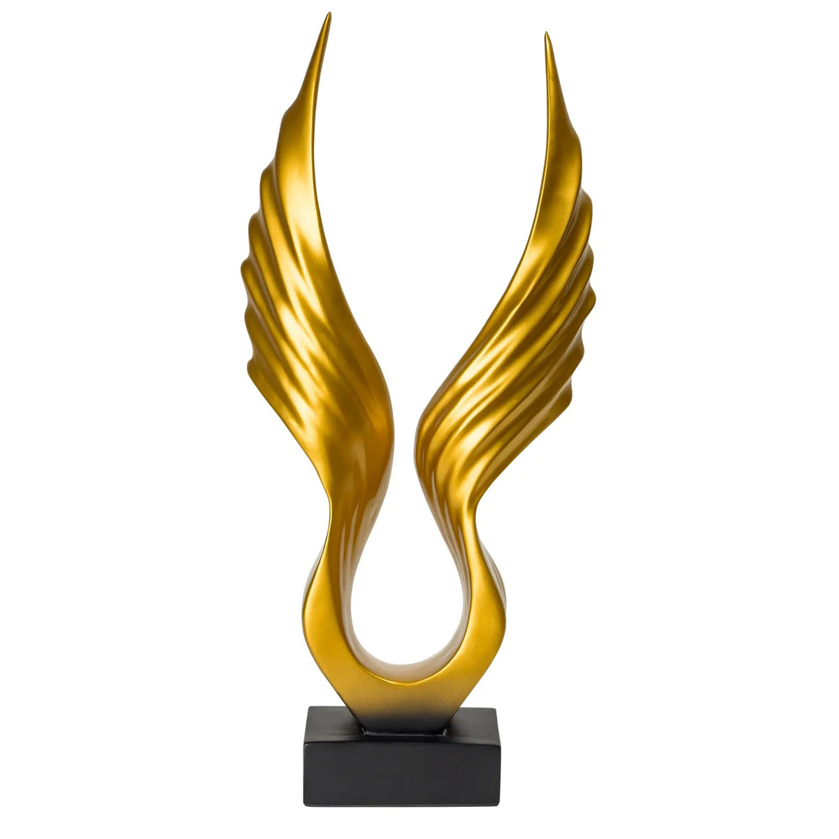 Dekoskulptur - flügelartige Form - Dekofigur pokalähnliche Statue Flügel