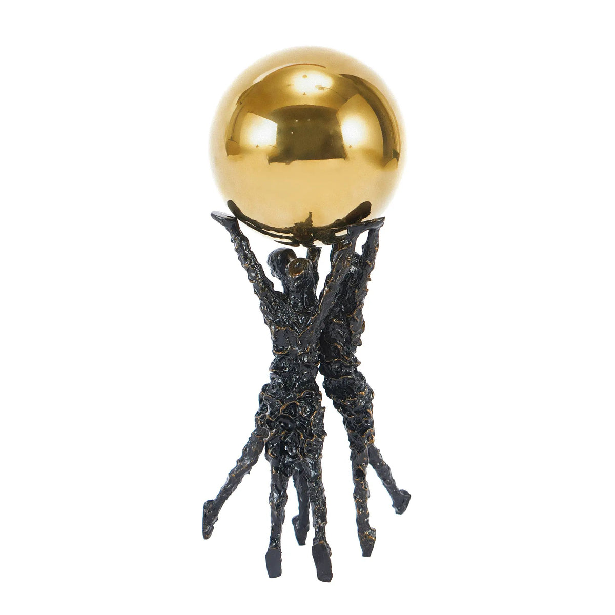 Dekofigur - mit Goldkugel - Metallskulptur Symbolfigur Teatro