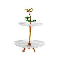Dessertetagere - zweistufig Glas - Glasetagere klassische Etagere Libelle