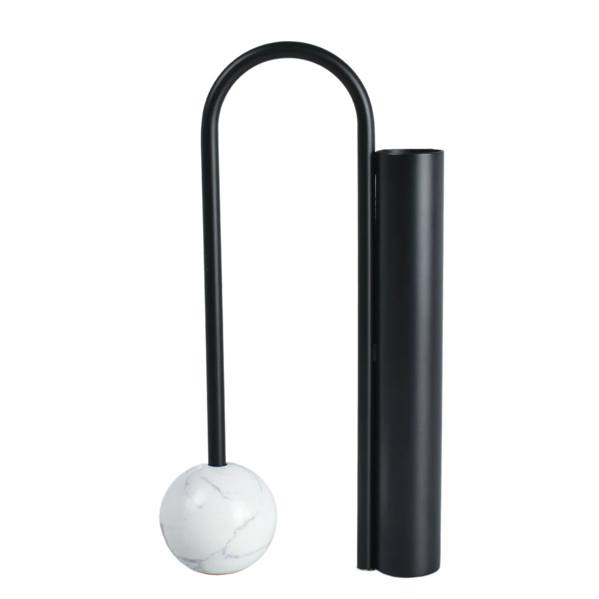 Tischvase - mit Marmor Kugelfuß - Schöne Edelstahlvase Dekorative Standvase Orb Balance