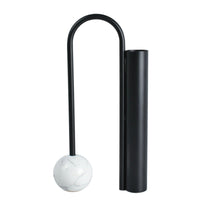 Tischvase - mit Marmor Kugelfuß - Schöne Edelstahlvase Dekorative Standvase Orb Balance