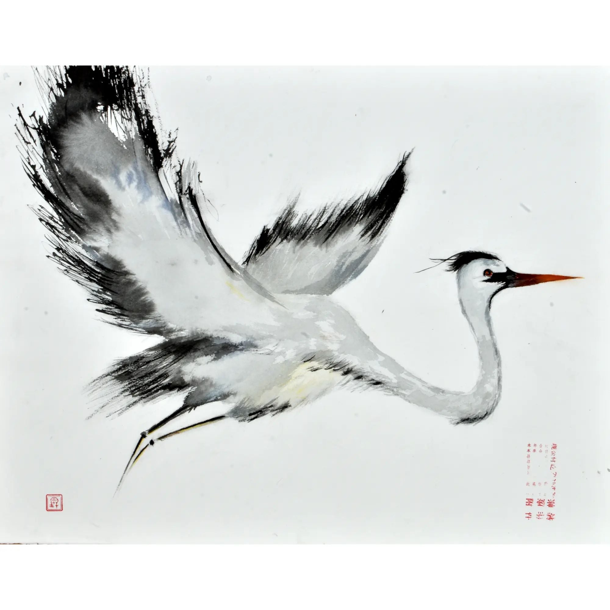 Großes Aquarellbild - Aquarellbild Elegante Naturstudie Ardea Volans Default Title