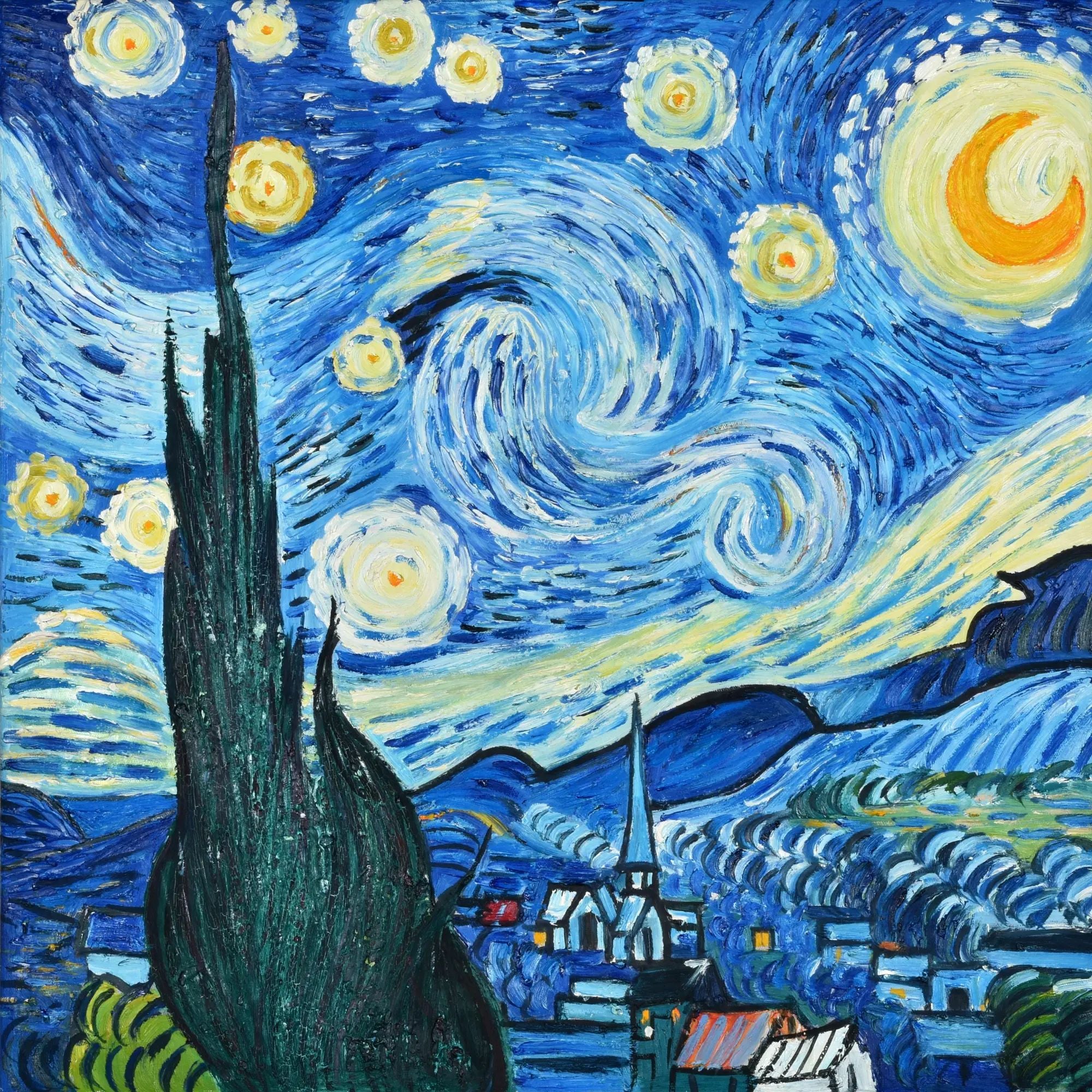 Großes Gemälde - Van Goghs Sternennacht, Reproduktion - Noche Estrellada Default Title