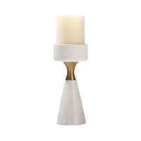 Kerzenständer - für Blockkerzen - Marmor-Kerzenhatler mit Goldakzent modern Tischdeko Lumière