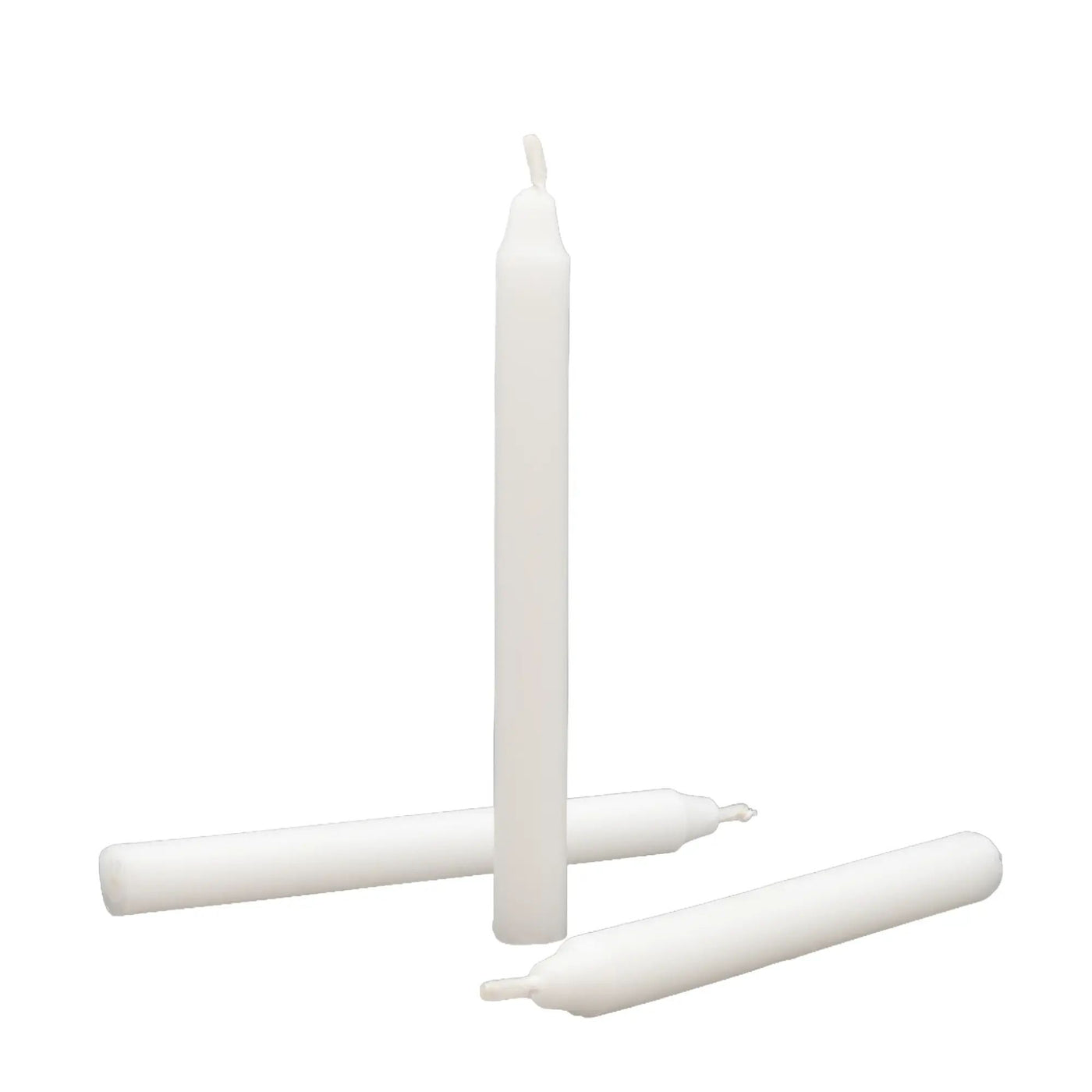 Stabkerze - Tafelkerzen-Set Puristisch – Ungefärbtes Wachs in Weiß, klassische Stabkerzen, 5 Stück, ca. 5 h Brenndauer Classico