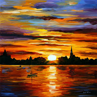 Großes Gemälde - Atardecer Dorado