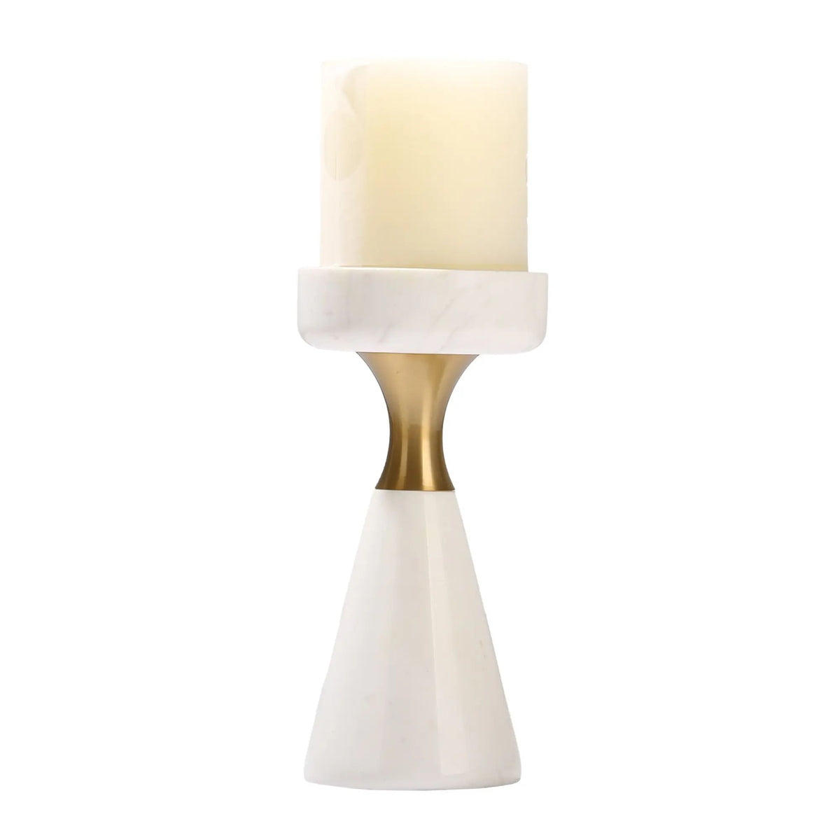 Kerzenständer - für Blockkerzen - Marmor-Kerzenhatler mit Goldakzent modern Tischdeko Lumière